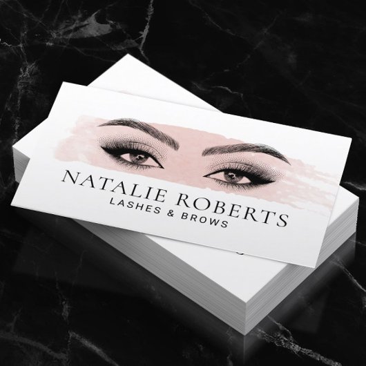 Eyelash Makeup Artist Blush Pink Pinselstrich Visitenkarte