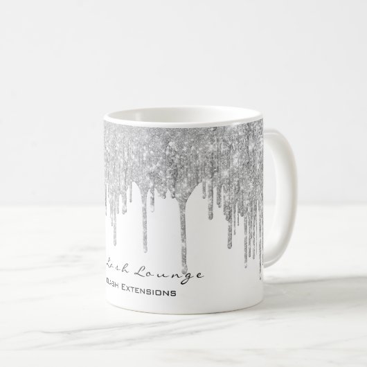 Eyelash Makeup Artist Bridal Sweet 16. SilverGray Kaffeetasse (VorderseiteRechts)