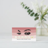 Eyelash Makeup Artist Coral Shades Loyalty Treuekarte (Stehend Vorderseite)