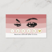 Eyelash Makeup Artist Coral Shades Loyalty Treuekarte (Vorderseite)