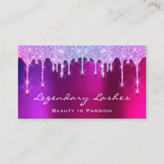 Eyelash Makeup Artist Holograph Tropfens Pink Berr Visitenkarte