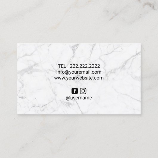 Eyelash Makeup Artist Lashes & Brows Salon Marmor Visitenkarte (Rückseite)