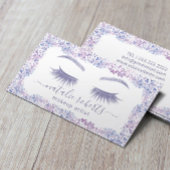 Eyelash Makeup Artist Lavender Floral Beauty Salon Visitenkarte