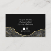 Eyelash Makeup Artist Modern Black Geode Salon Visitenkarte (Rückseite)