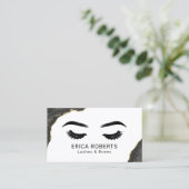 Eyelash Makeup Artist Modern Black Geode Salon Visitenkarte (Stehend Vorderseite)