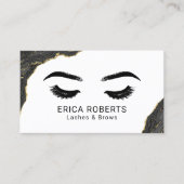 Eyelash Makeup Artist Modern Black Geode Salon Visitenkarte (Vorderseite)