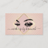 Eyelash Makeup Artist Modern Blush Pink Gold Salon Visitenkarte (Vorderseite)