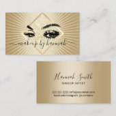 Eyelash Makeup Artist Modern Gold Beauty Salon Visitenkarte (Vorne/Hinten)