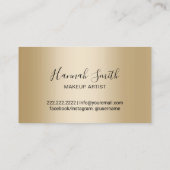 Eyelash Makeup Artist Modern Gold Beauty Salon Visitenkarte (Rückseite)