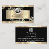 Eyelash Makeup Artist QR-Code Logo Black Gold Visitenkarte (Vorne/Hinten)