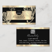 Eyelash Makeup Artist QR-Code Logo Black Gold Visitenkarte (Vorne/Hinten)
