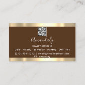 Eyelash Makeup Artist QR-Code Logo Floral Brown Visitenkarte (Rückseite)