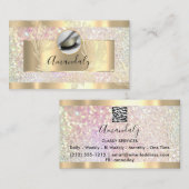 Eyelash Makeup Artist QR Code Logo Glitzer Visitenkarte (Vorne/Hinten)