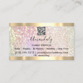 Eyelash Makeup Artist QR Code Logo Glitzer Visitenkarte (Rückseite)