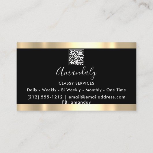 Eyelash Makeup QR Code Logo Pink Gold Strikes Visitenkarte (Rückseite)