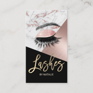 Eyelash Makeup Rose Gold Marmorsalon Visitenkarte