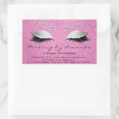 Eyelash Makeup UAWG Beauty Pink Rose Grau Glitzer Rechteckiger Aufkleber (Tasche)