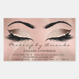 Eyelash Makeup UAWG Beauty Skinn Rose Gold Glitzer Rechteckiger Aufkleber