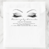 Eyelash Makeup UAWG Beauty White Gray Glitzer Rechteckiger Aufkleber (Tasche)