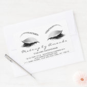 Eyelash Makeup UAWG Beauty White Gray Glitzer Rechteckiger Aufkleber (Umschlag)