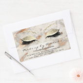 Eyelash Makeup UAWG Coral Marble Rose Grau Glitzer Rechteckiger Aufkleber (Umschlag)