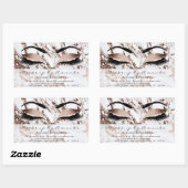 Eyelash Makeup UAWG Kupfer Marmor Rose Gold Weiß Rechteckiger Aufkleber (Blatt)