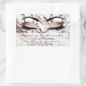 Eyelash Makeup UAWG Kupfer Marmor Rose Gold Weiß Rechteckiger Aufkleber (Tasche)