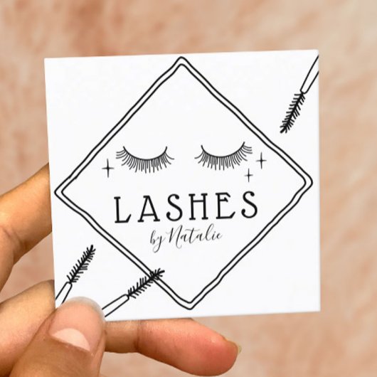 Eyelash Makeust Niedlich Lash Logo Beauty Lounge Quadratische Visitenkarte