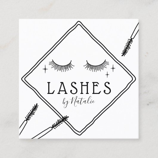 Eyelash Makeust Niedlich Lash Logo Beauty Lounge Quadratische Visitenkarte (Vorderseite)