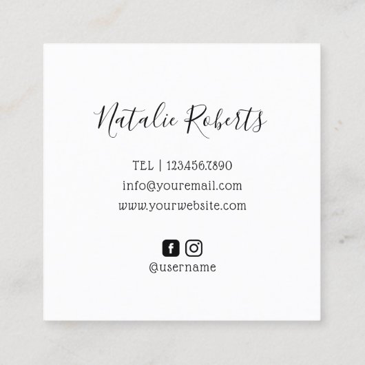 Eyelash Makeust Niedlich Lash Logo Beauty Lounge Quadratische Visitenkarte (Rückseite)