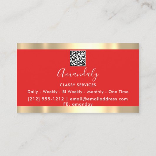 Eyelash Makeust QR Code Logo Roter Goldrahmen Visitenkarte (Rückseite)