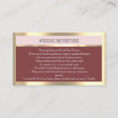 Eyelash Microblade QR CODE Aftercare Instructions Visitenkarte (Rückseite)