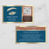 Eyelash Microblade QR CODE Rose-Logo-Blende nach d Visitenkarte (Vorne/Hinten)