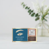 Eyelash Microblade QR CODE Rose-Logo-Blende nach d Visitenkarte (Stehend Vorderseite)