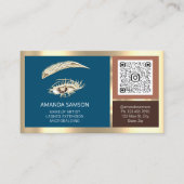 Eyelash Microblade QR CODE Rose-Logo-Blende nach d Visitenkarte (Vorderseite)