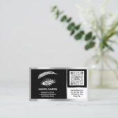 Eyelash Microblade QRCODE Aftercare BlackWhiteGray Visitenkarte (Stehend Vorderseite)