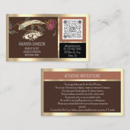 Eyelash Microblade QRCODE Aftercare Brown-Rose Visitenkarte