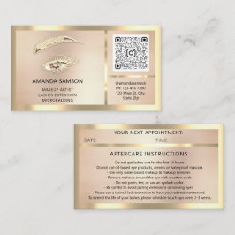 Eyelash Microblade QRCODE Aftercare-Rose Gerahmt Visitenkarte