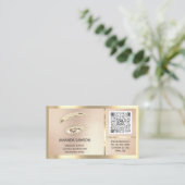 Eyelash Microblade QRCODE Aftercare-Rose Gerahmt Visitenkarte (Stehend Vorderseite)