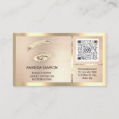 Eyelash Microblade QRCODE Aftercare-Rose Gerahmt Visitenkarte (Vorderseite)