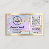 Eyelash Microblade QRCode Logo Holograph Aftercare Visitenkarte (Vorderseite)