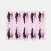 Eyelash Pink Glitzer Girl Fleecedecke (Vorderseite (Horizontal))