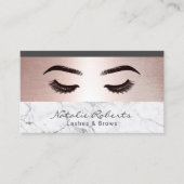 Eyelash Rose Gold Border Marbella Beauty Salon Visitenkarte (Vorderseite)