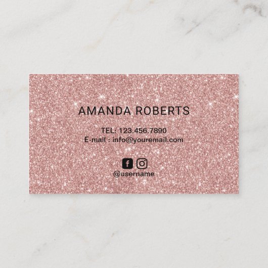 Eyelash Salon Rose Goldener Pinselstrich Visitenkarte (Rückseite)