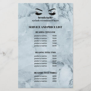 EYELASH SALON SERVICE LIST FLYER