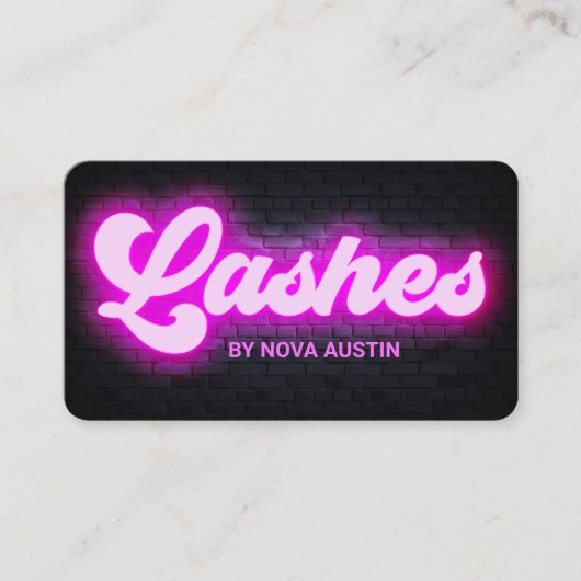 Eyelash Tech Glam Ästhetisch Hot Pink QR Code Visitenkarte (Vorderseite)