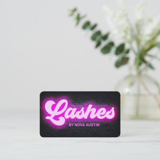 Eyelash Tech Glam Ästhetisch Hot Pink QR Code Visitenkarte (Stehend Vorderseite)