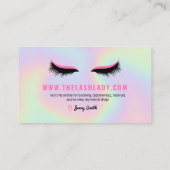 EyeLash Tech Lash Beauty Salon Holographic Rainbow Visitenkarte (Rückseite)