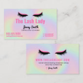 EyeLash Tech Lash Beauty Salon Holographic Rainbow Visitenkarte (Vorne/Hinten)