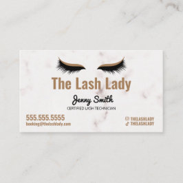 EyeLash Tech Lash Schönheitssalon Luxe Marble Gold Visitenkarte